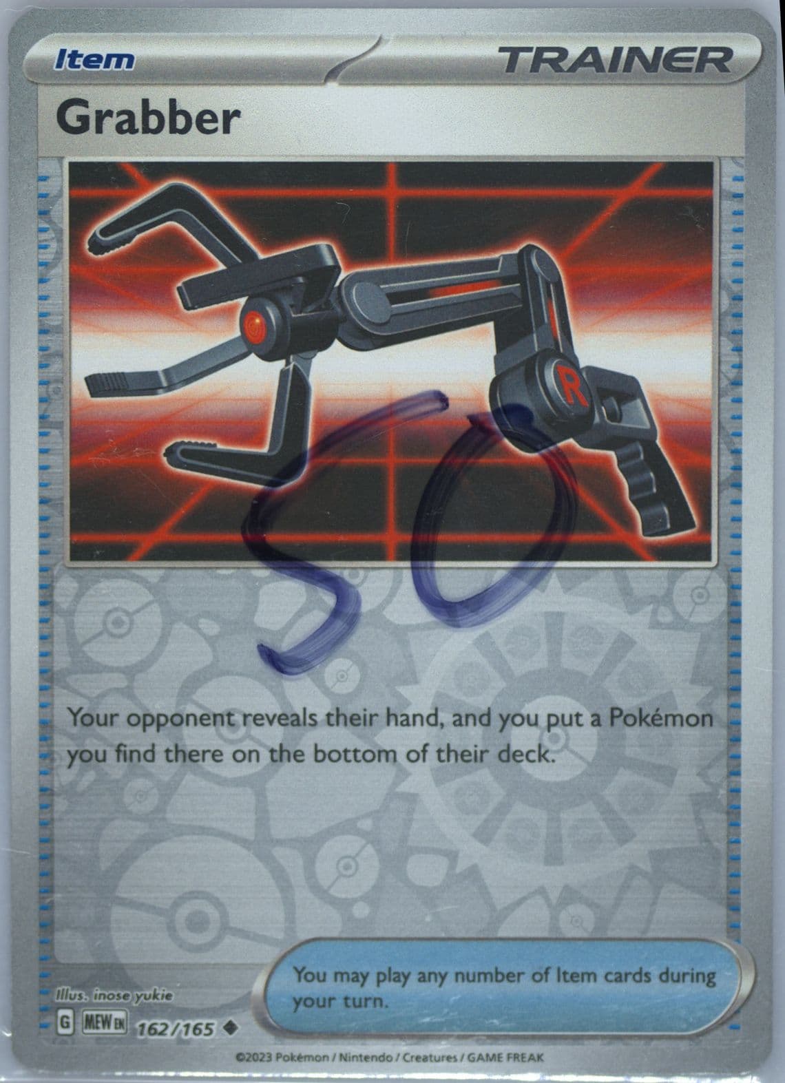 Grabber Reverse Holo (162) 2023 Pokemon Mew EN-151