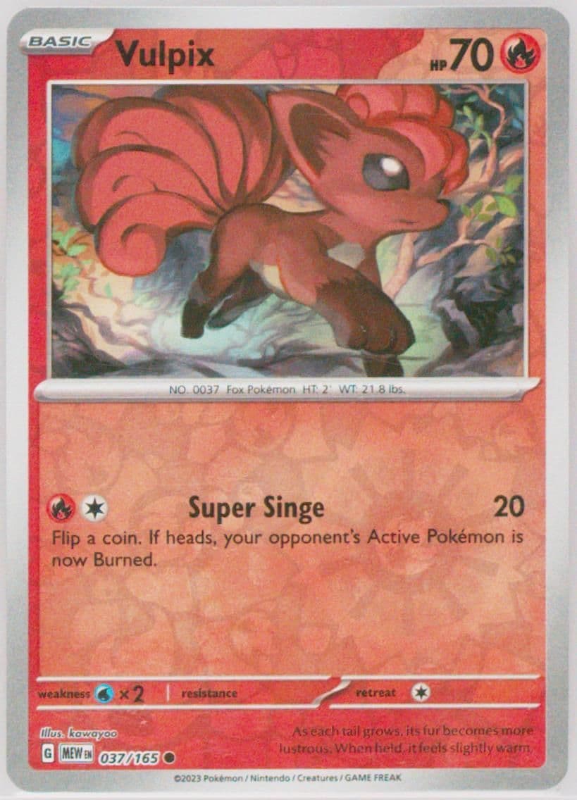 Vulpix Reverse Holo (037) 2023 Pokemon Mew EN-151