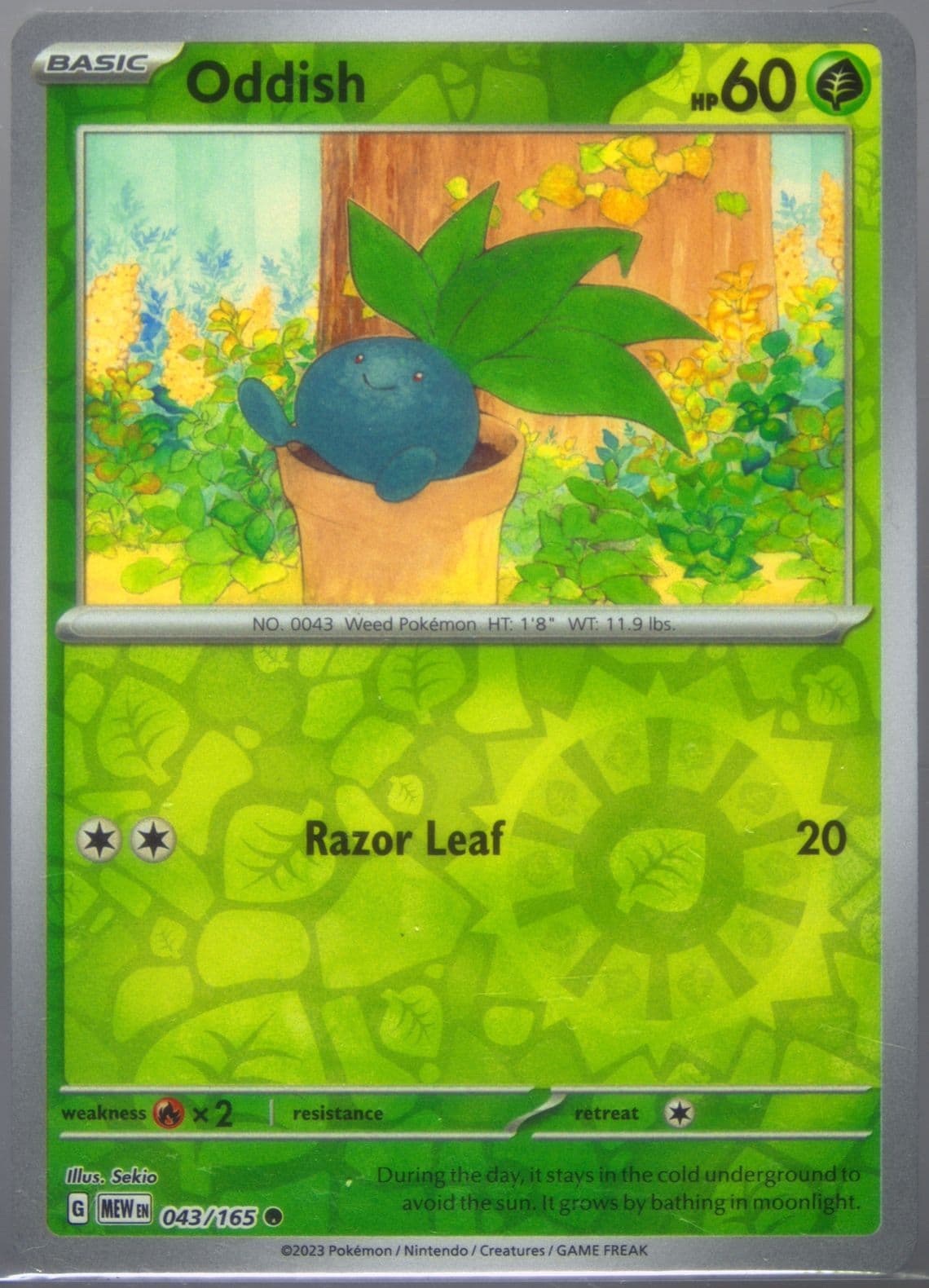 Oddish Reverse Holo (043) 2023 Pokemon Mew EN-151