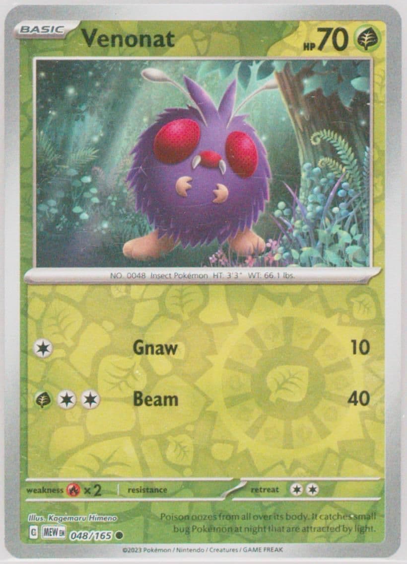 Venonat Reverse Holo (048) 2023 Pokemon Mew EN-151