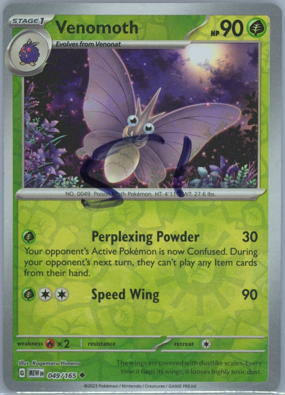 Venomoth Reverse Holo (049) 2023 Pokemon Mew EN-151
