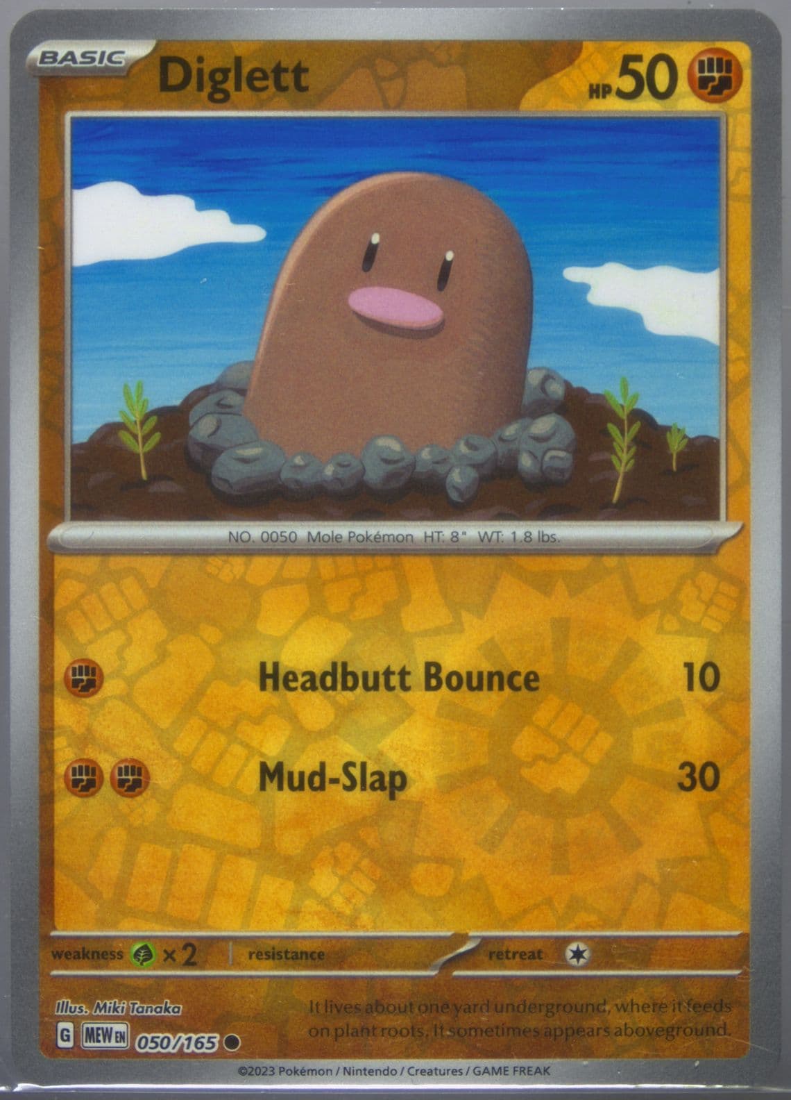 Diglett Reverse Holo (050) 2023 Pokemon Mew EN-151