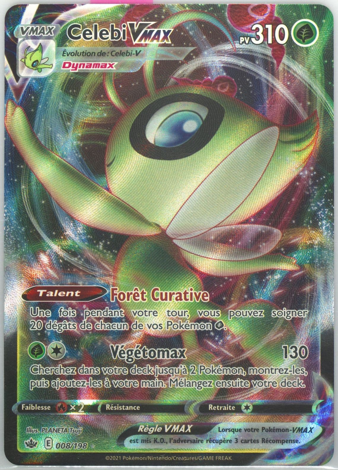 Full Art/Celebi Vmax French (008) 2021 Pokemon Sword & Shield Chilling Reign