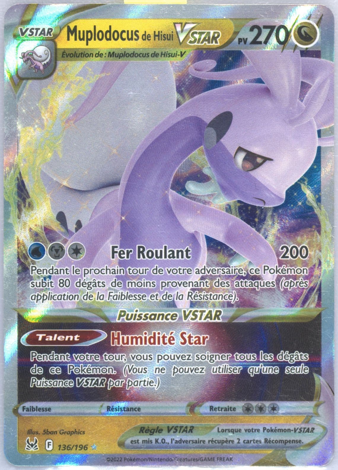 Muplodocus de Hisui Vstar French (136) 2022 Pokemon Sword & Shield Lost Origin