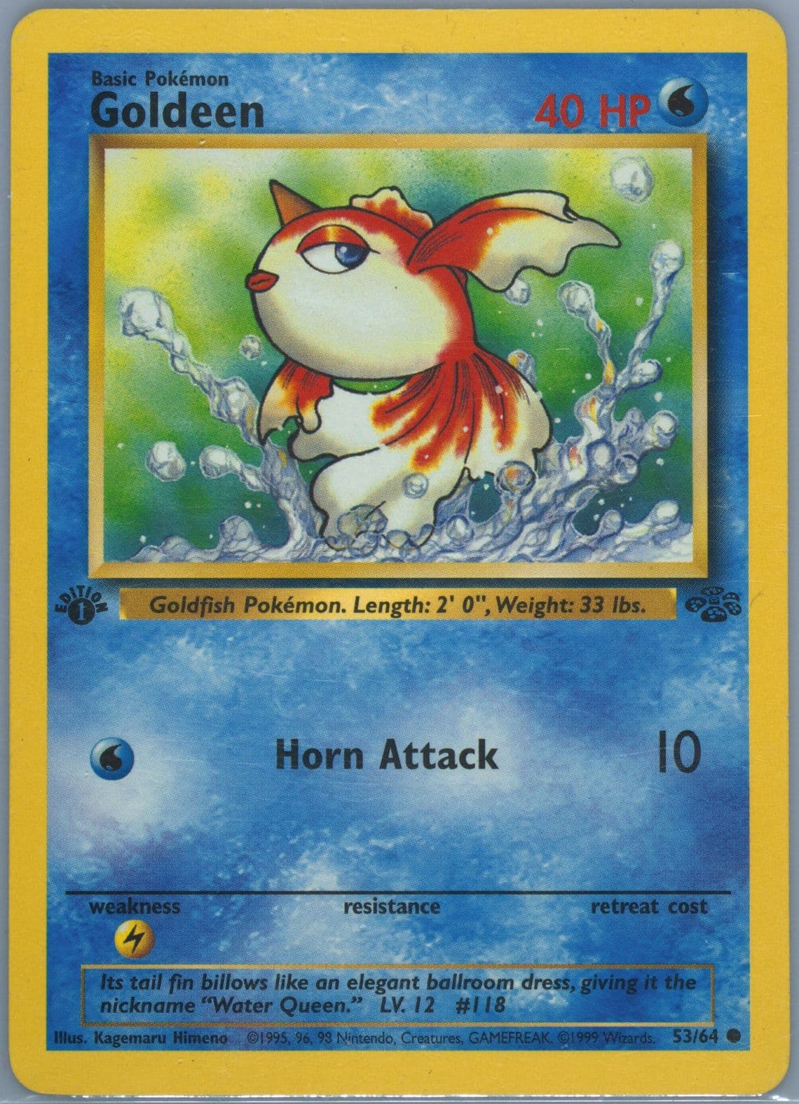 Goldeen 1st Edition-Inverted Back (53) 1999 Pokemon Jungle