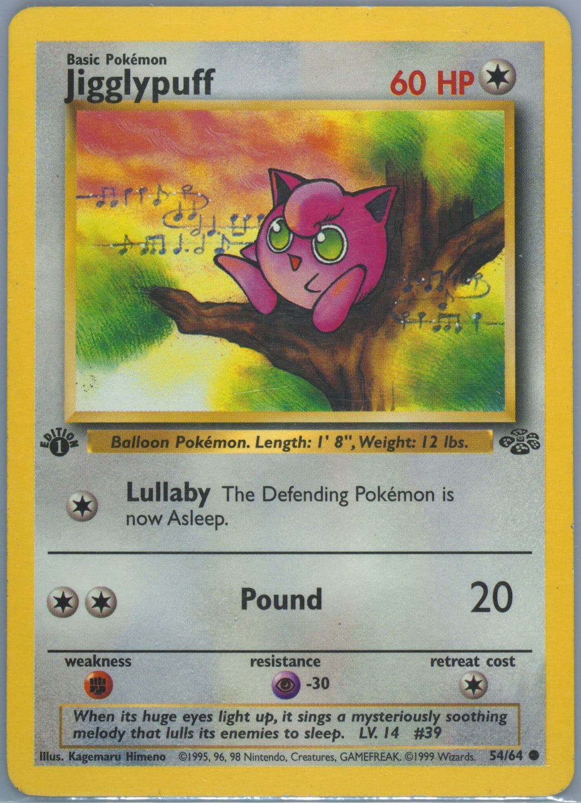 Jigglypuff 1st Edition-Inverted Back (54) 1999 Pokemon Jungle