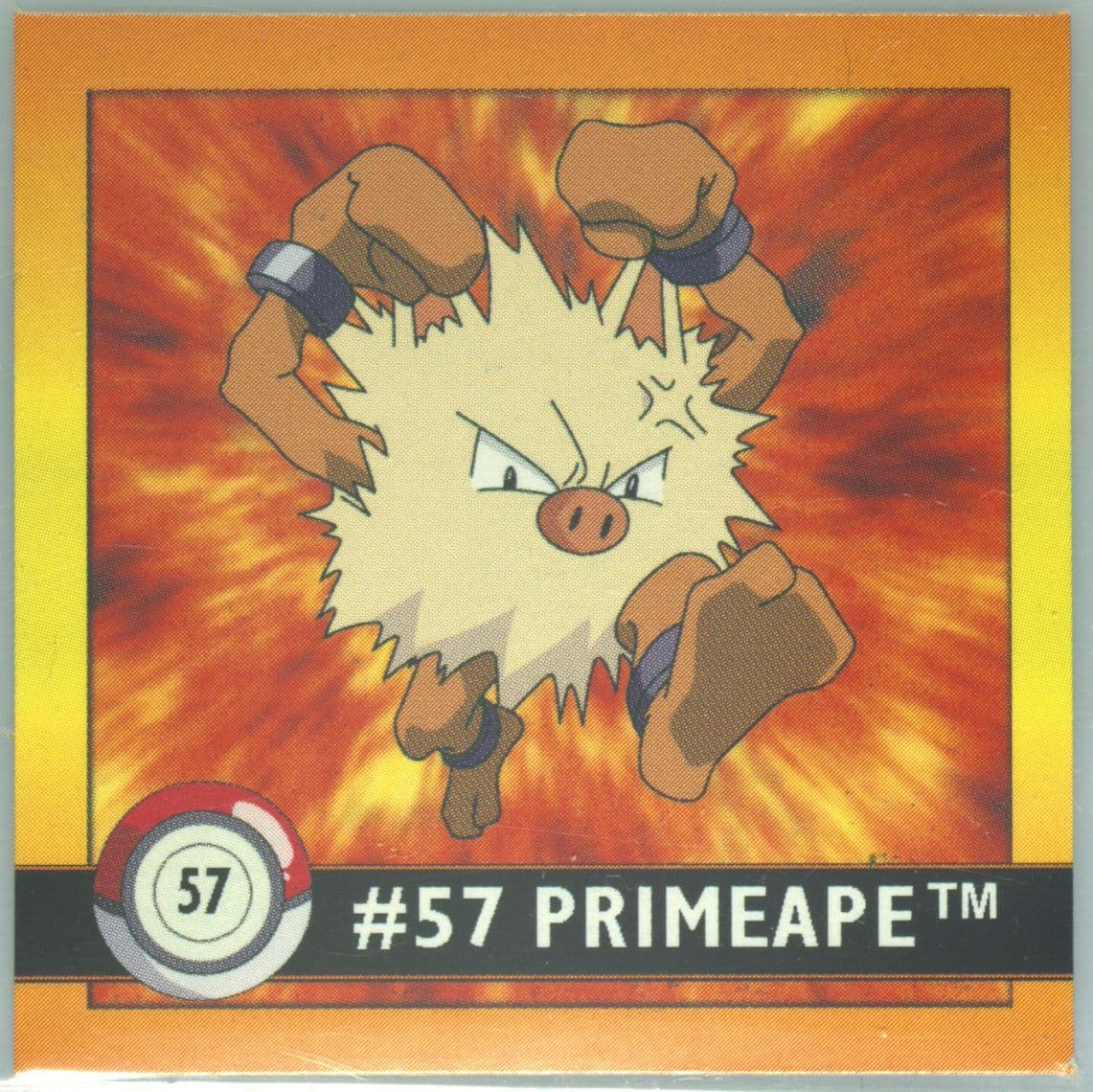 Primeape (57) 1999 Pokemon Stickers Series 1
