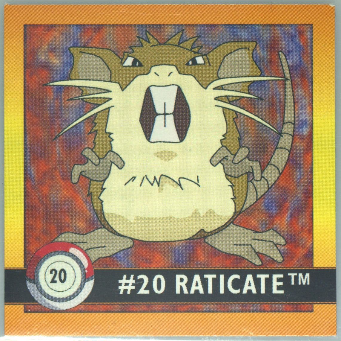 Raticate (20) 1999 Pokemon Stickers Series 1