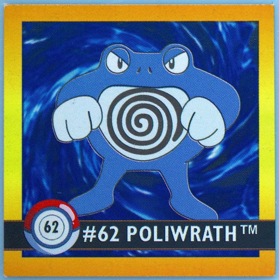Poliwrath (62) 1999 Pokemon Stickers Series 1