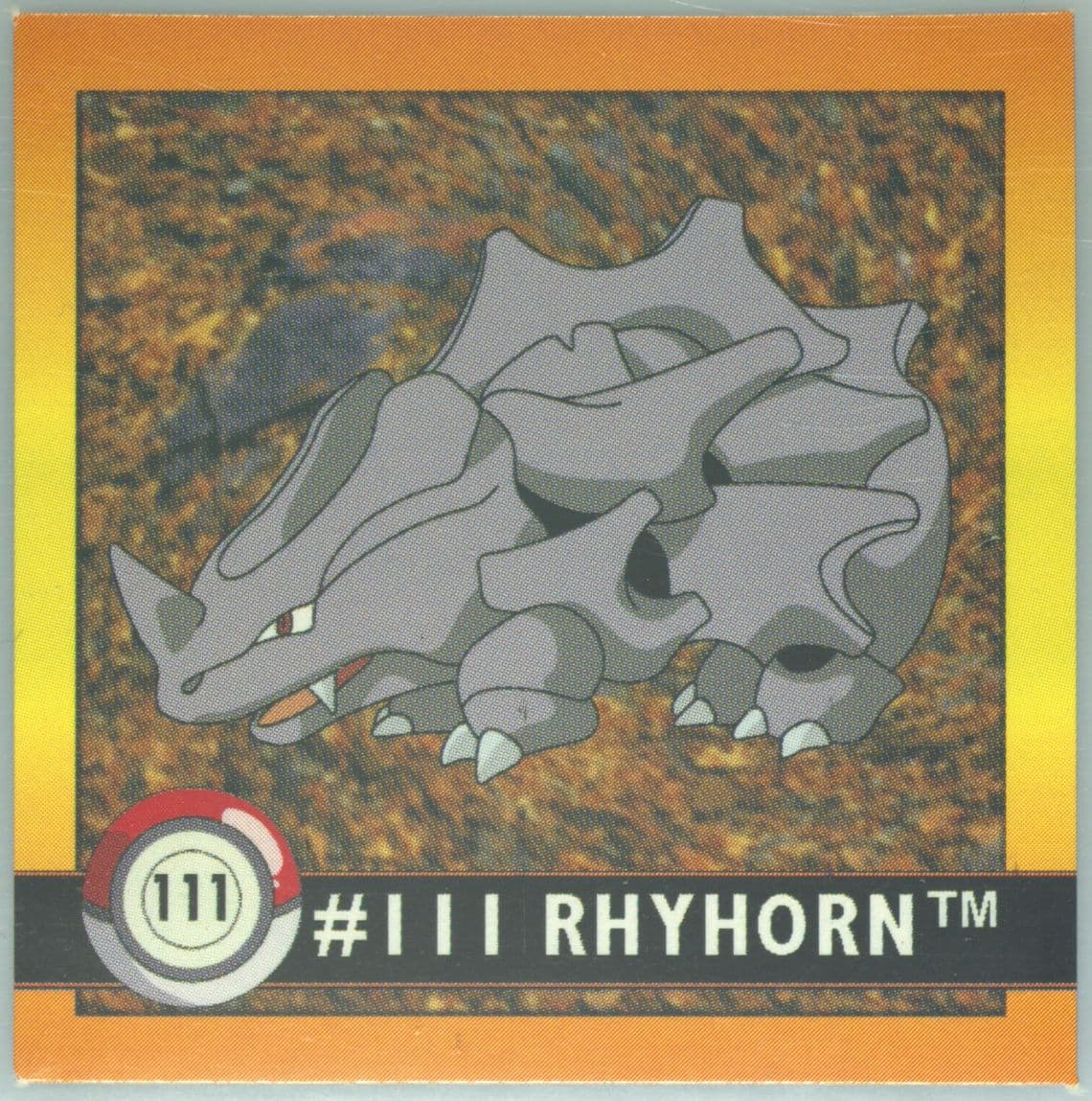 Rhyhorn (111) 1999 Pokemon Stickers Series 1