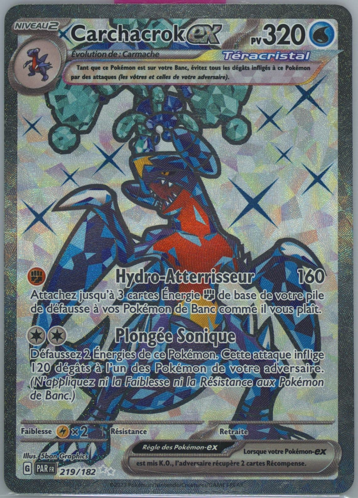 Garchomp EX Ultra Rare (219) 2023 Pokemon French Par FR-Paradox Rift