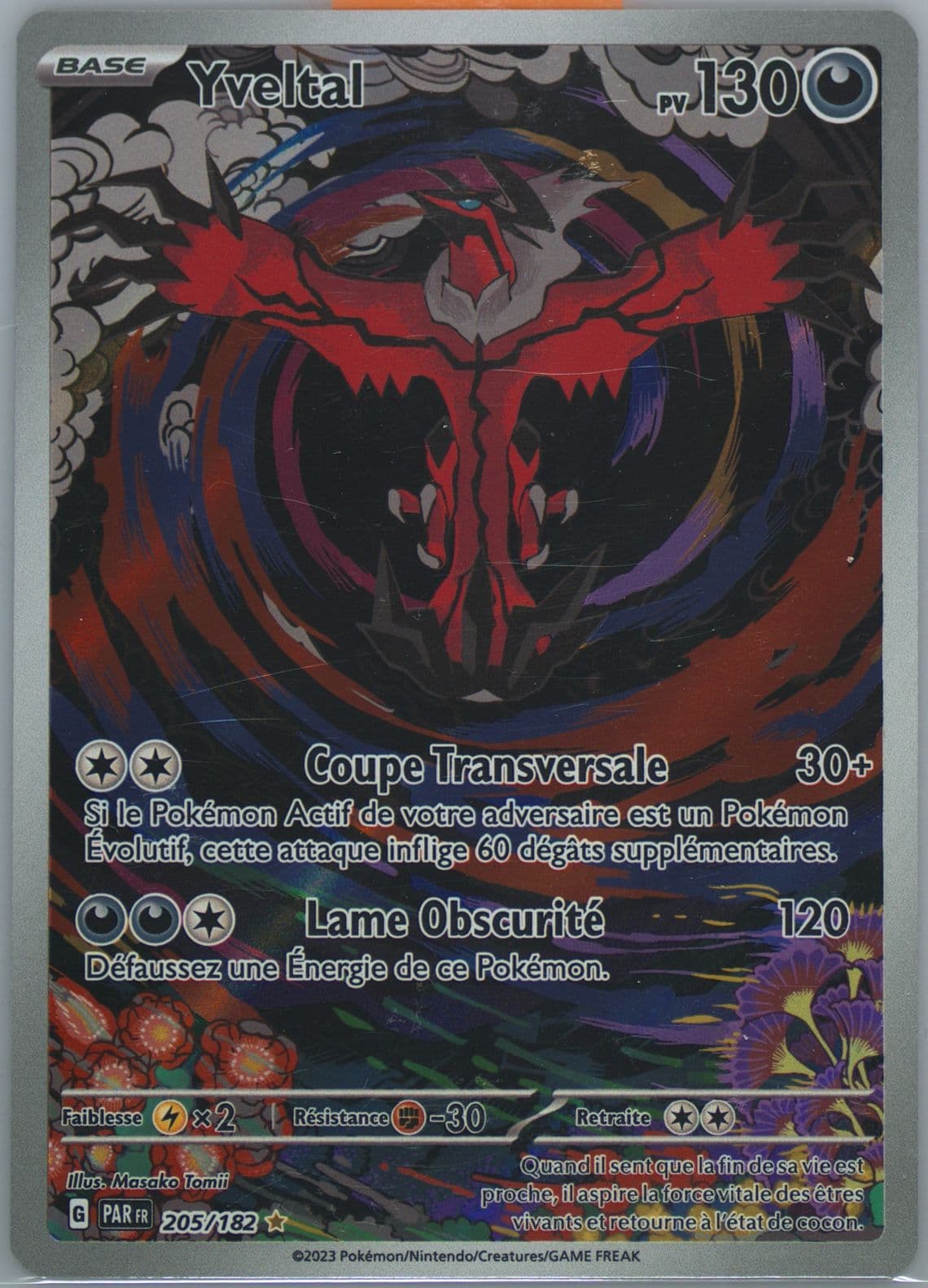 Yveltal Illustration Rare (205) 2023 Pokemon French Par FR-Paradox Rift