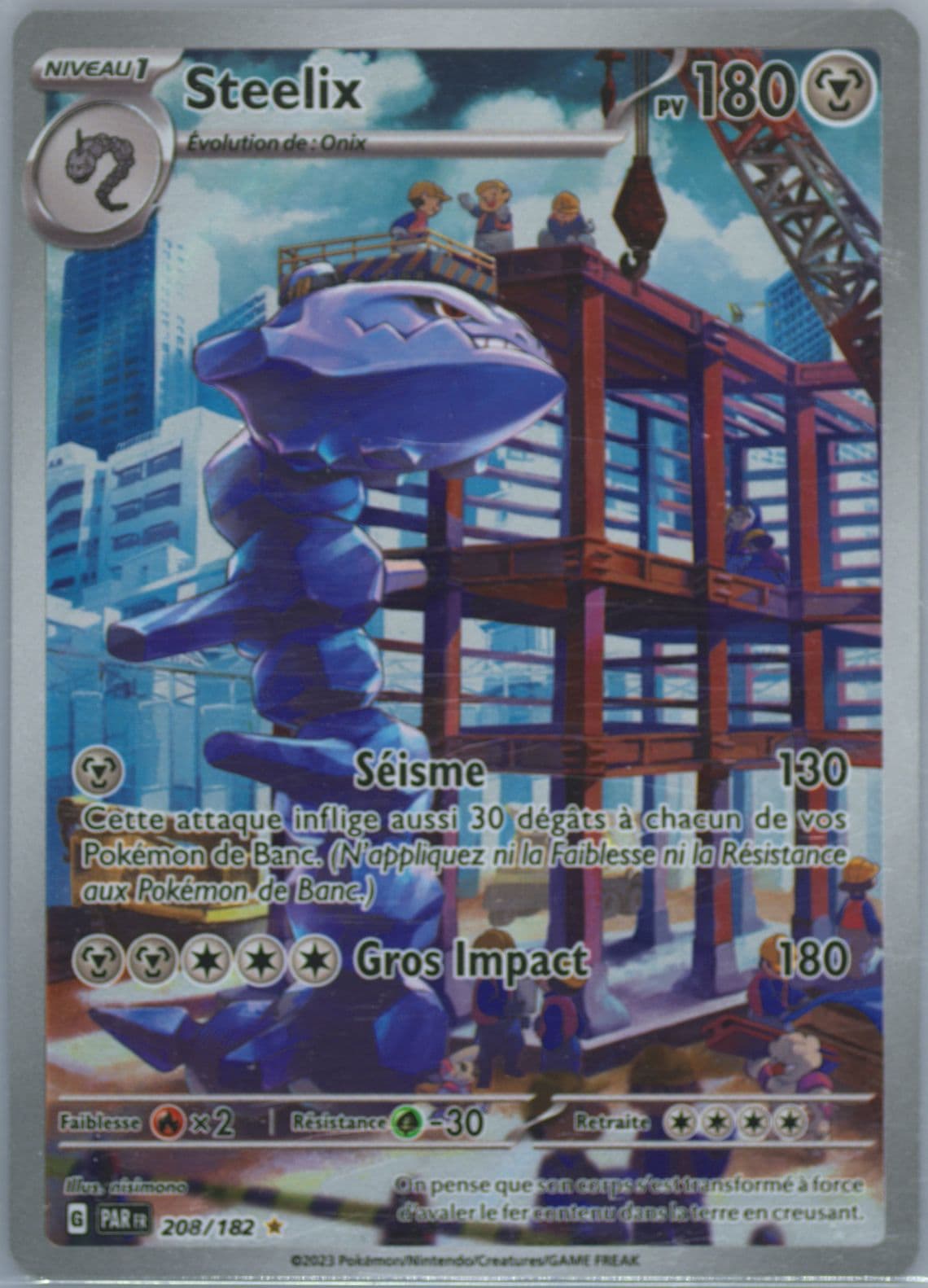 Steelix Illustration Rare (208) 2023 Pokemon French Par FR-Paradox Rift