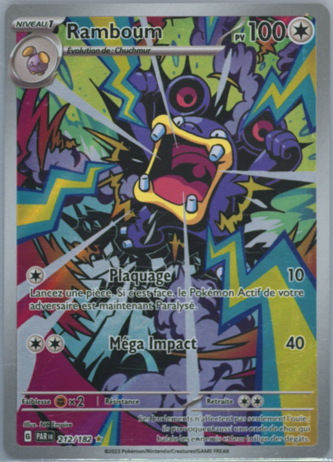 Loudred Illustration Rare (212) 2023 Pokemon French Par FR-Paradox Rift