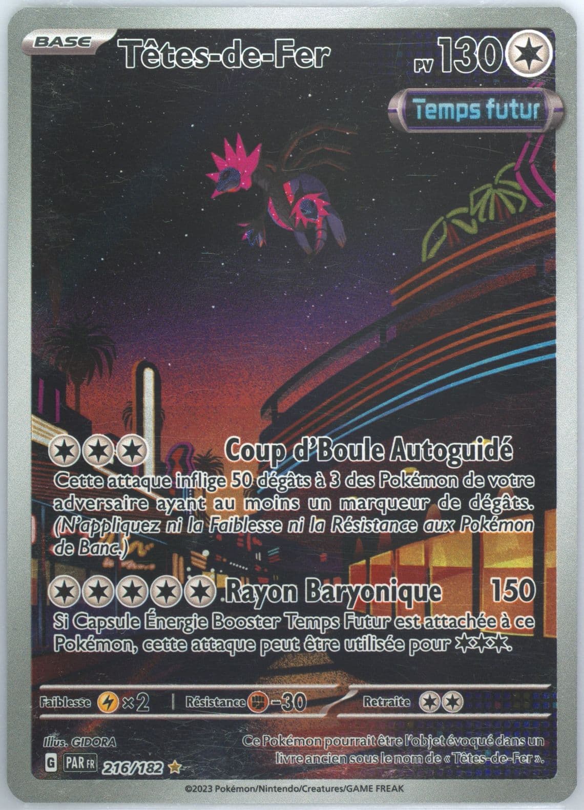 Iron Jugulis Illustration Rare (216) 2023 Pokemon French Par FR-Paradox Rift