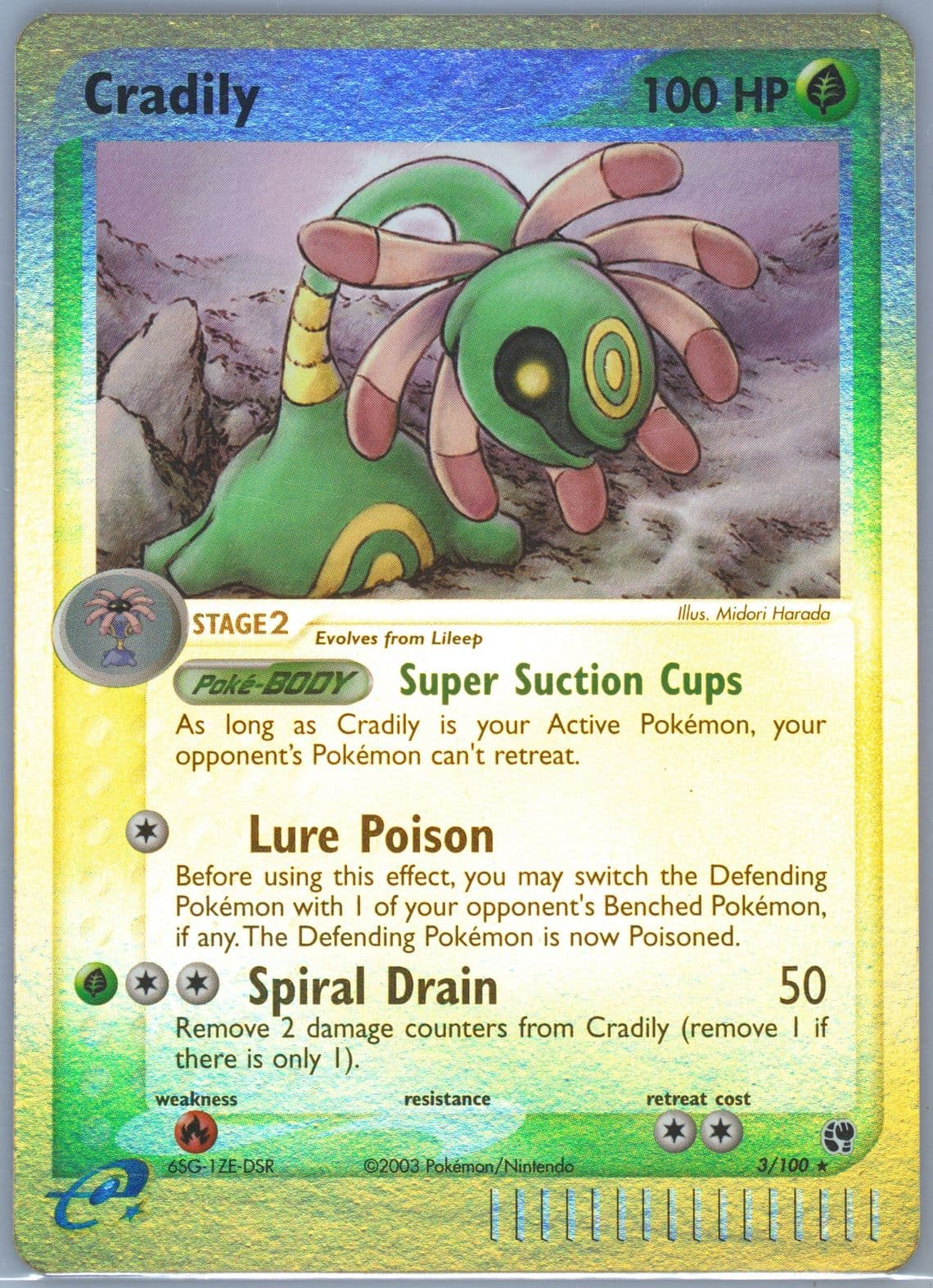 Cradily-Reverse Foil (3) 2003 Pokemon EX Sandstorm