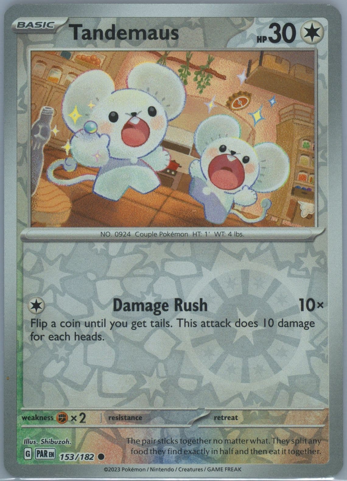 Tandemaus Reverse Holo (153) 2023 Pokemon Par EN-Paradox Rift
