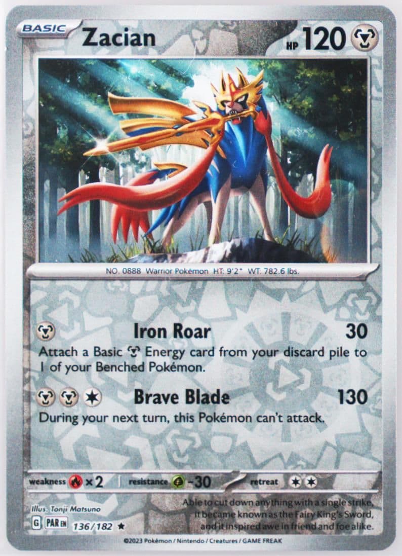 Zacian Reverse Holo (136) 2023 Pokemon Par EN-Paradox Rift