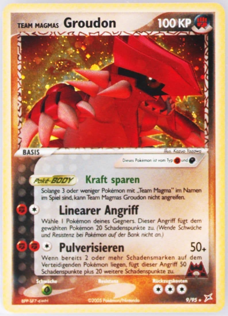 Team Magmas Groudon-Holo (9) 2005 Pokemon German EX Team Magma VS Team Aqua