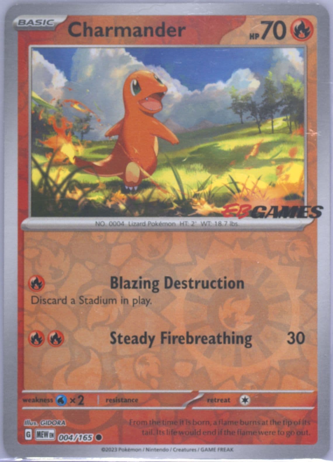 Charmander EB Games Exclusive (004) 2023 Pokemon Mew EN-151