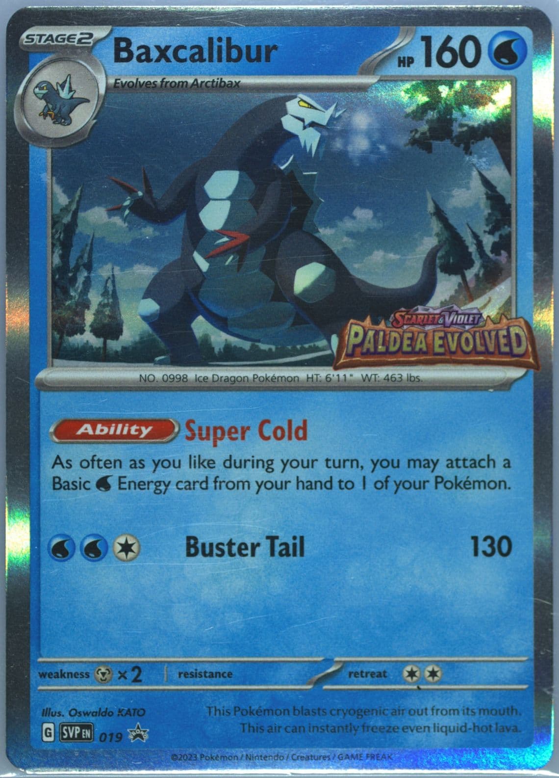 Baxcalibur Paldea Evolved Prerelease (019) 2023 Pokemon Svp EN-SV Black Star Promo