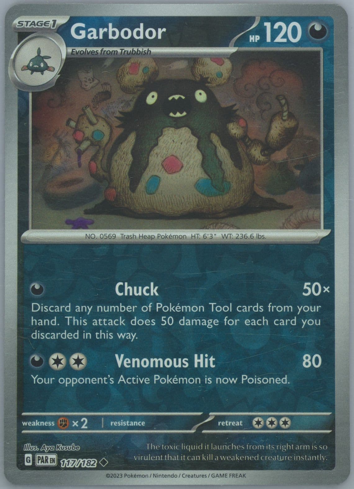 Garbodor Reverse Holo (117) 2023 Pokemon Par EN-Paradox Rift