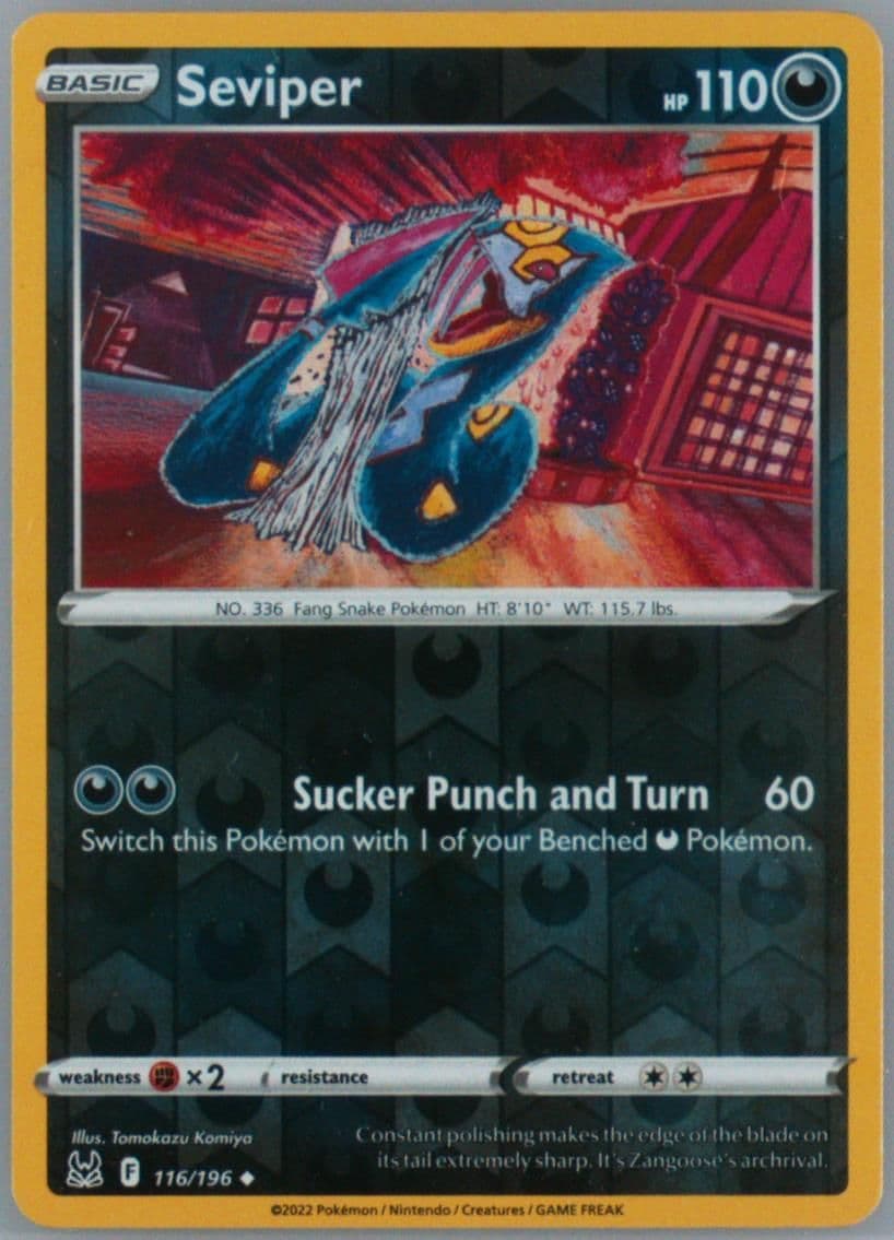 Seviper-Reverse Foil (116) 2022 Pokemon Sword & Shield Lost Origin