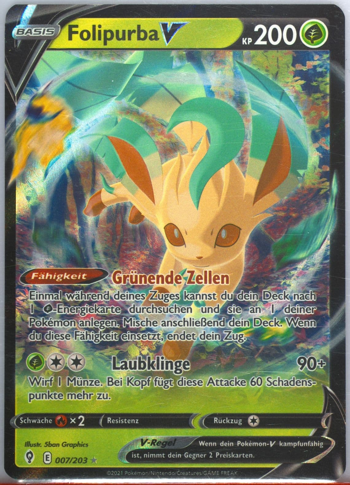 Folipurba V German (007) 2021 Pokemon Sword & Shield Evolving Skies