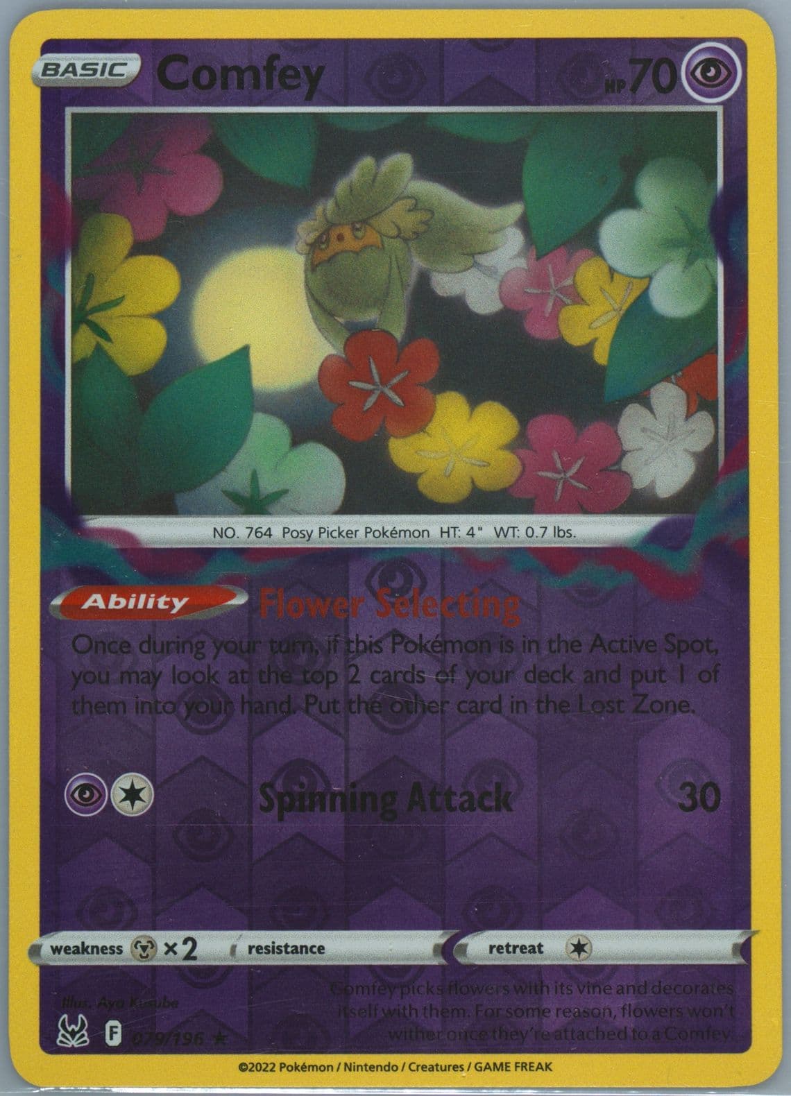 Comfey-Reverse Foil (079) 2022 Pokemon Sword & Shield Lost Origin