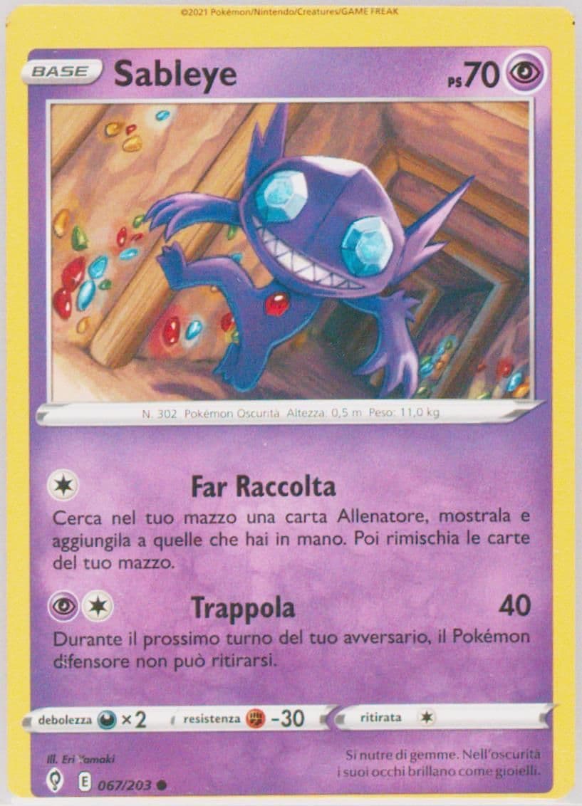 Sableye Italian (067) 2021 Pokemon Sword & Shield Evolving Skies