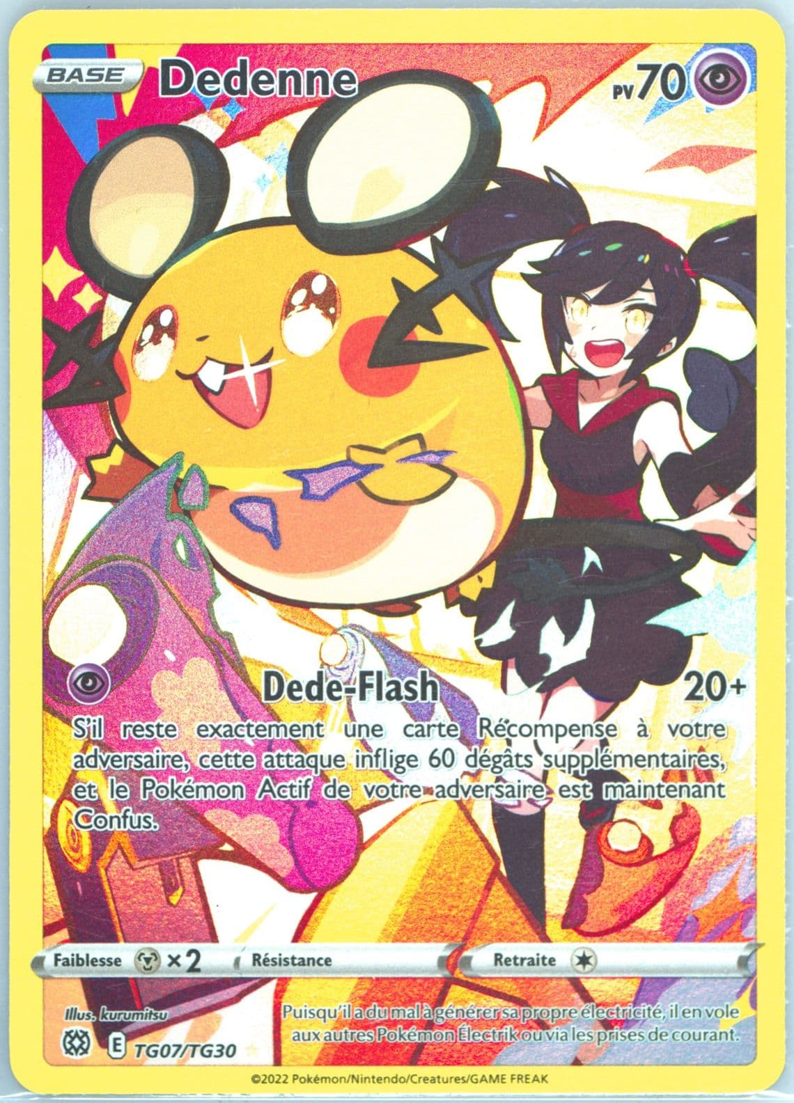 Full Art/Dedenne French (TG07) 2022 Pokemon Sword & Shield Brilliant Stars