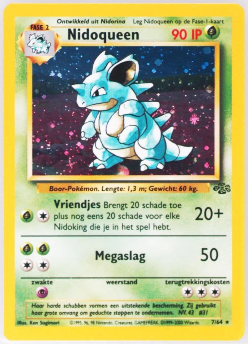 Nidoqueen-Holo (7) 2000 Pokemon Dutch Jungle