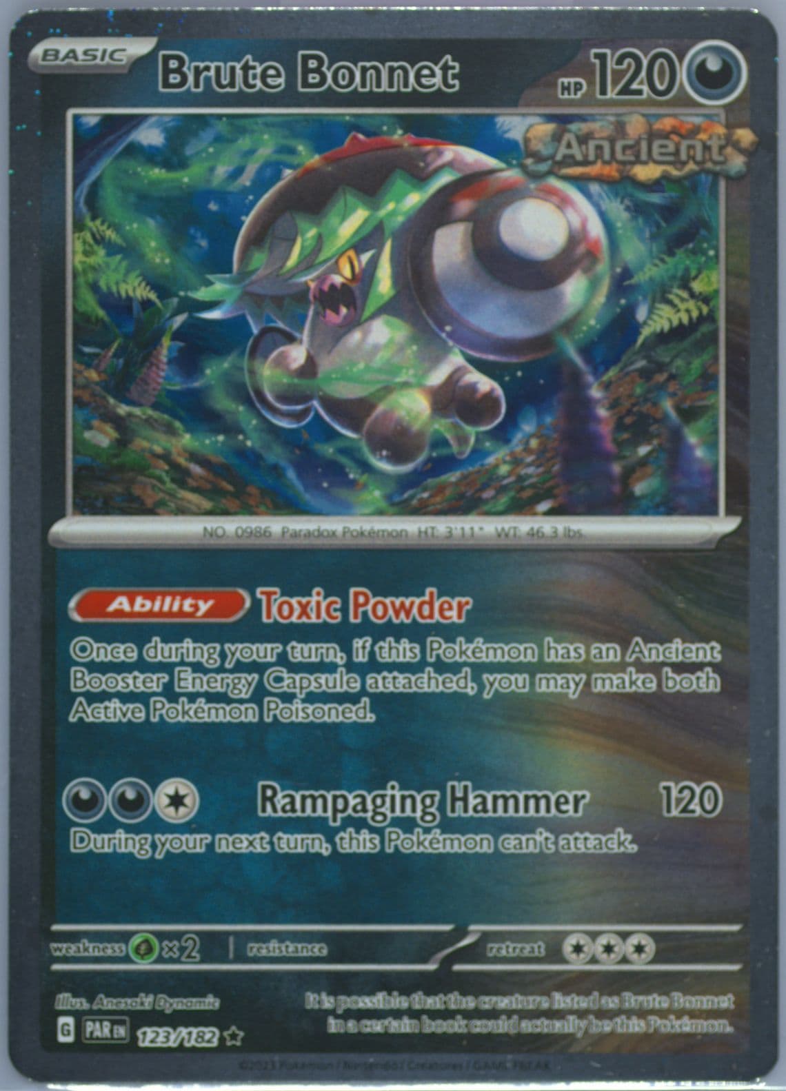 Brute Bonnet Roaring Moon EX Box (123) 2023 Pokemon Par EN-Paradox Rift