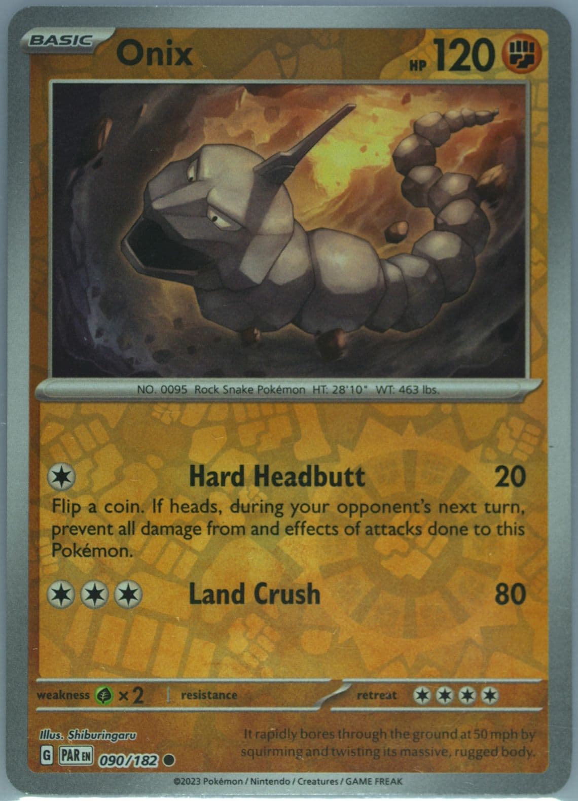 Onix Reverse Holo (090) 2023 Pokemon Par EN-Paradox Rift