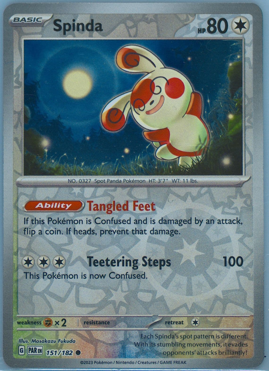 Spinda Reverse Holo (151) 2023 Pokemon Par EN-Paradox Rift