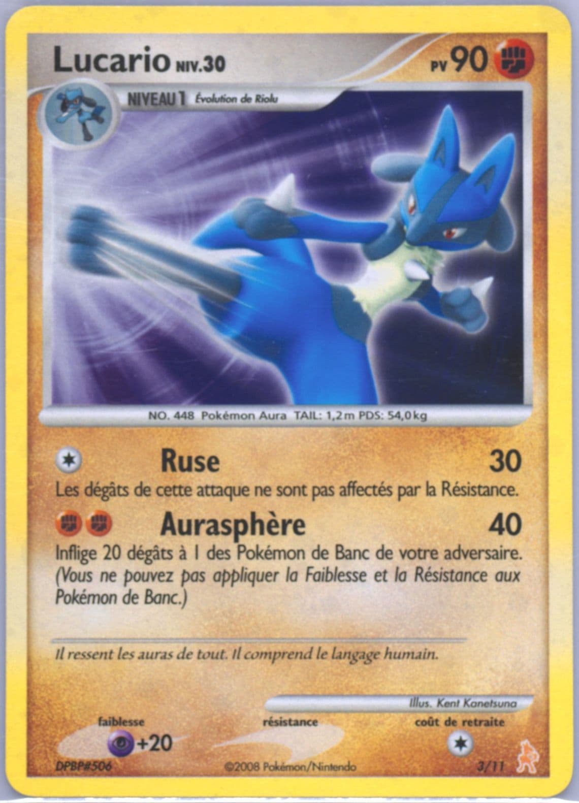Lucario-Holo (3) 2008 Pokemon French Diamond & Pearl Lucario Deck