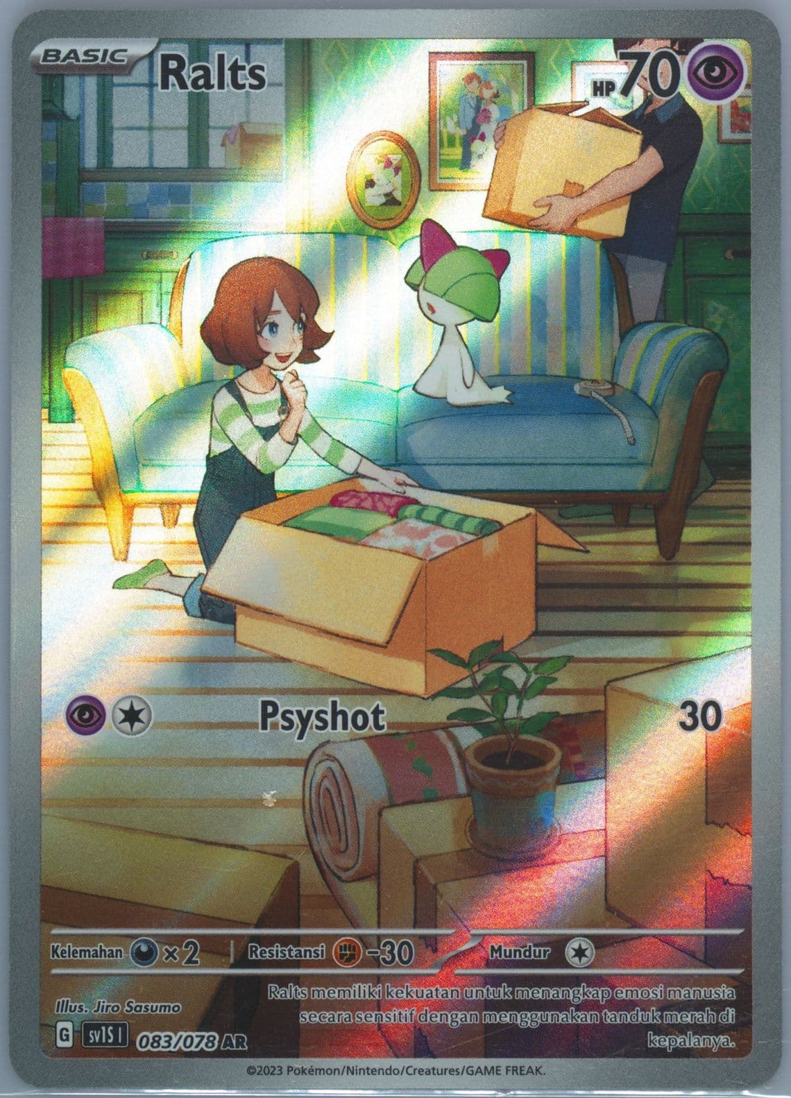 Ralts Art Rare (083) 2023 Pokemon Indonesian Sv1s I-Scarlet EX