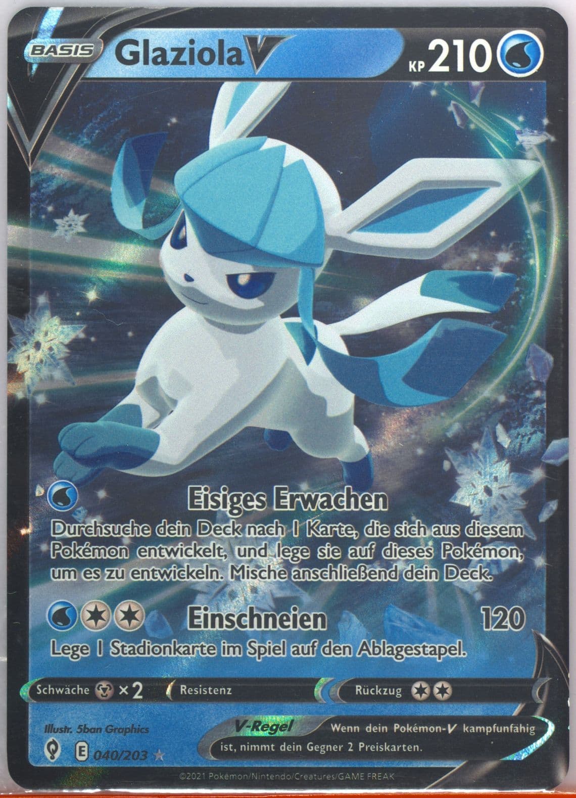 Glaziola V German (040) 2021 Pokemon Sword & Shield Evolving Skies