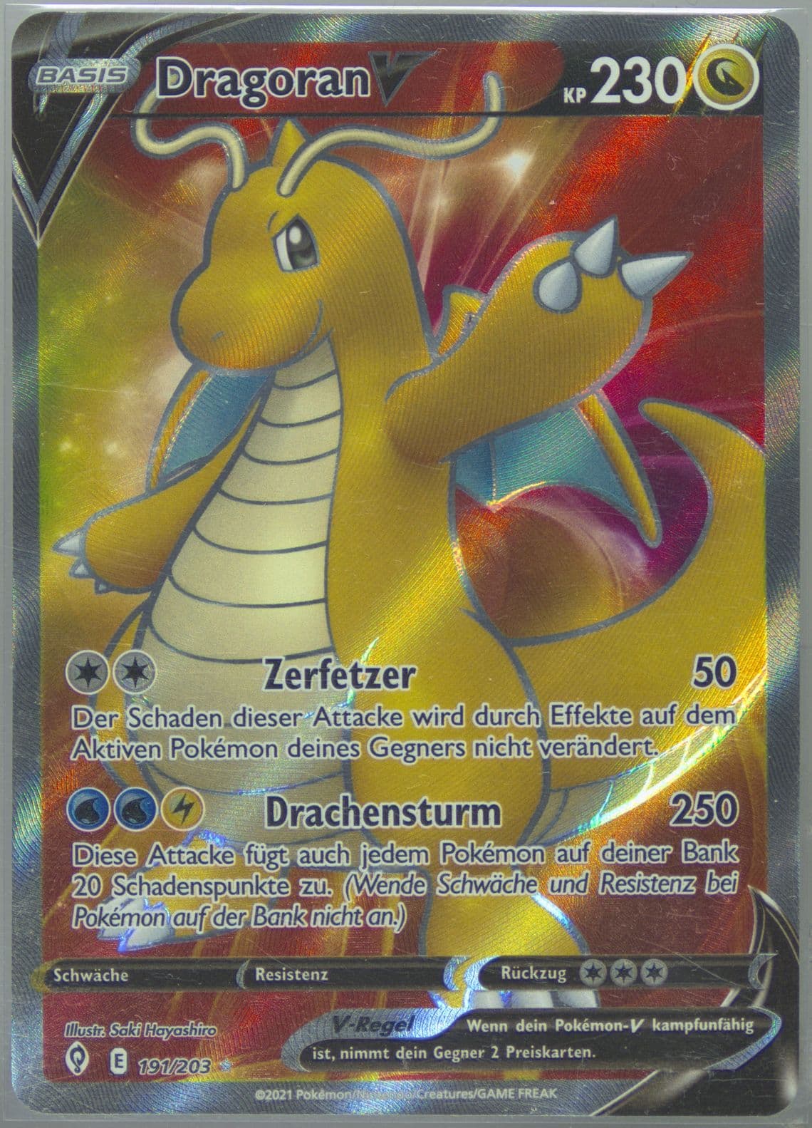 Full Art/Dragoran V German (191) 2021 Pokemon Sword & Shield Evolving Skies