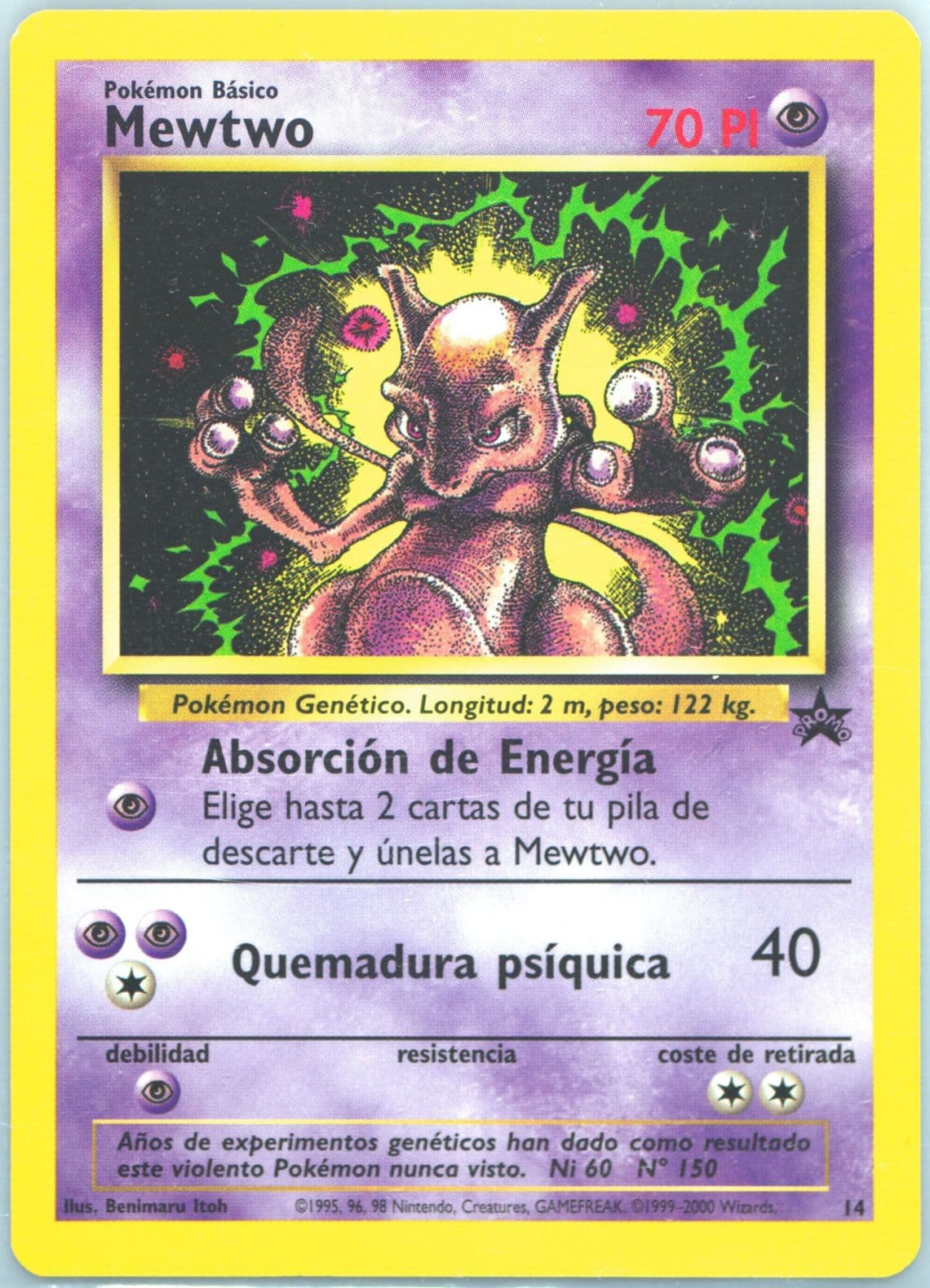 Mewtwo Spanish (14) 2000 Pokemon Promo Black Star