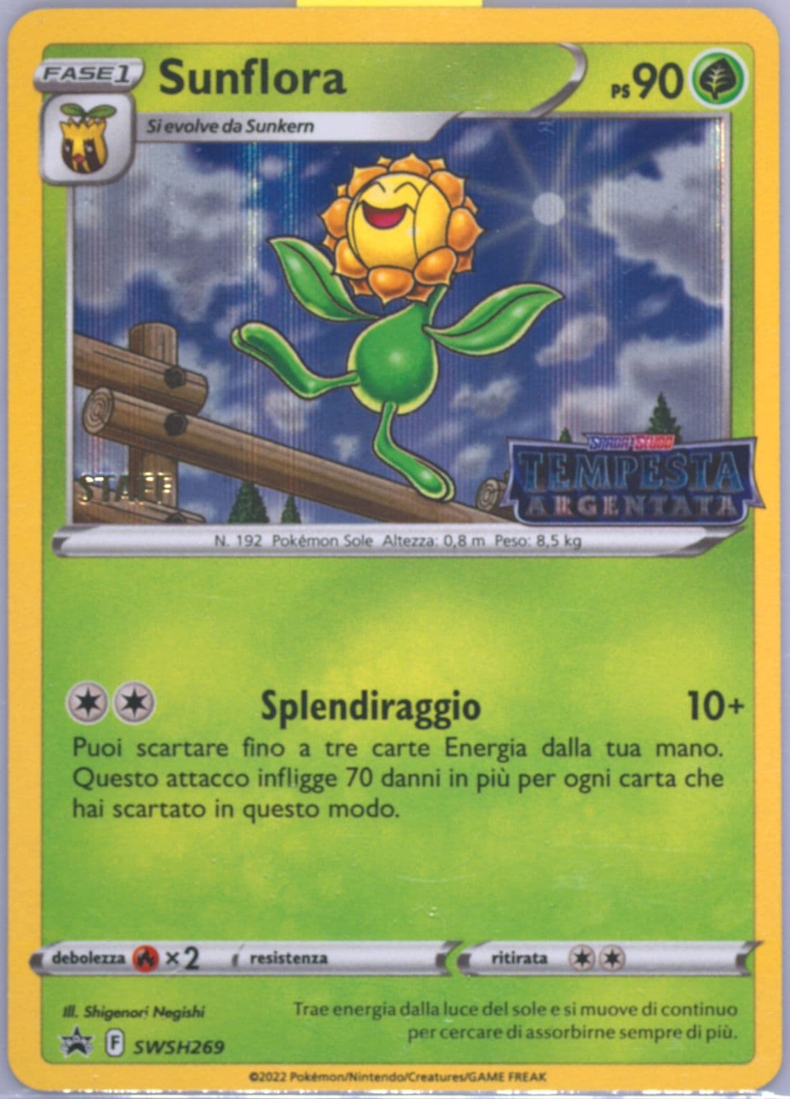 Sunflora-Holo Prerelease-Staff-Italian (269) 2023 Pokemon Swsh Black Star Promo