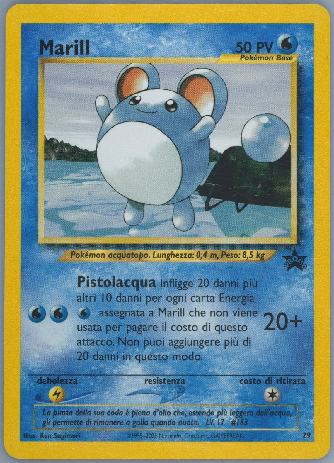 Marill Pokemon League-Italian (29) 2000 Pokemon Promo Black Star