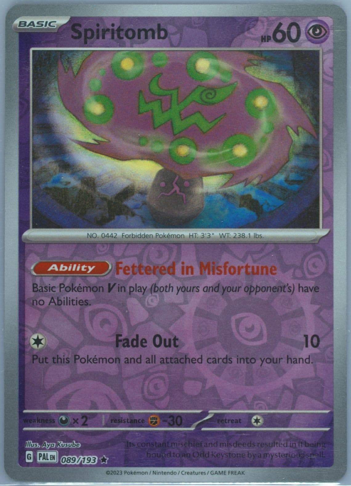 Spiritomb Reverse Holo (089) 2023 Pokemon Pal EN-Paldea Evolved