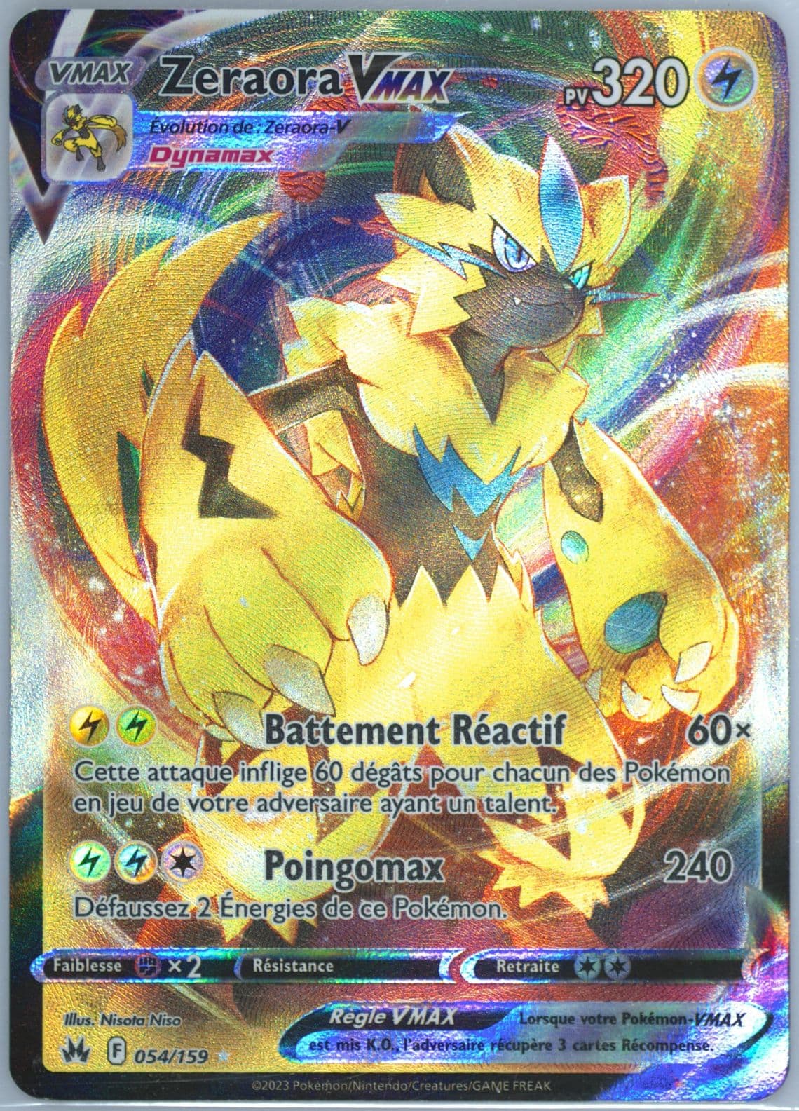 Full Art/Zeraora Vmax French (054) 2023 Pokemon Sword and Shield Crown Zenith