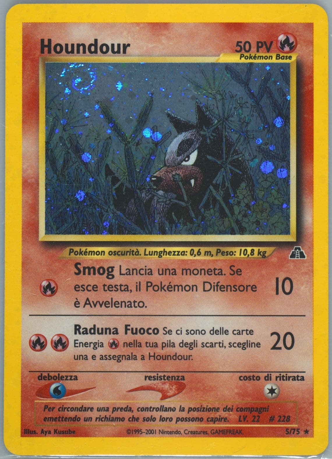 Houndour-Holo Italian (5) 2001 Pokemon Neo Discovery