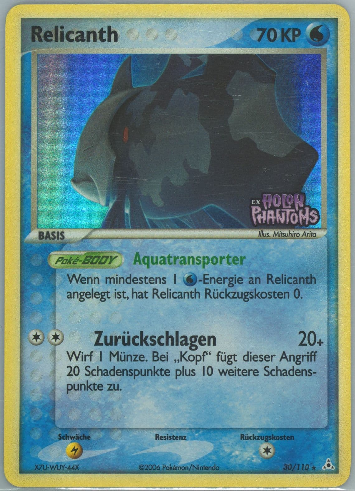 Relicanth-Reverse Foil German (30) 2006 Pokemon EX Holon Phantoms