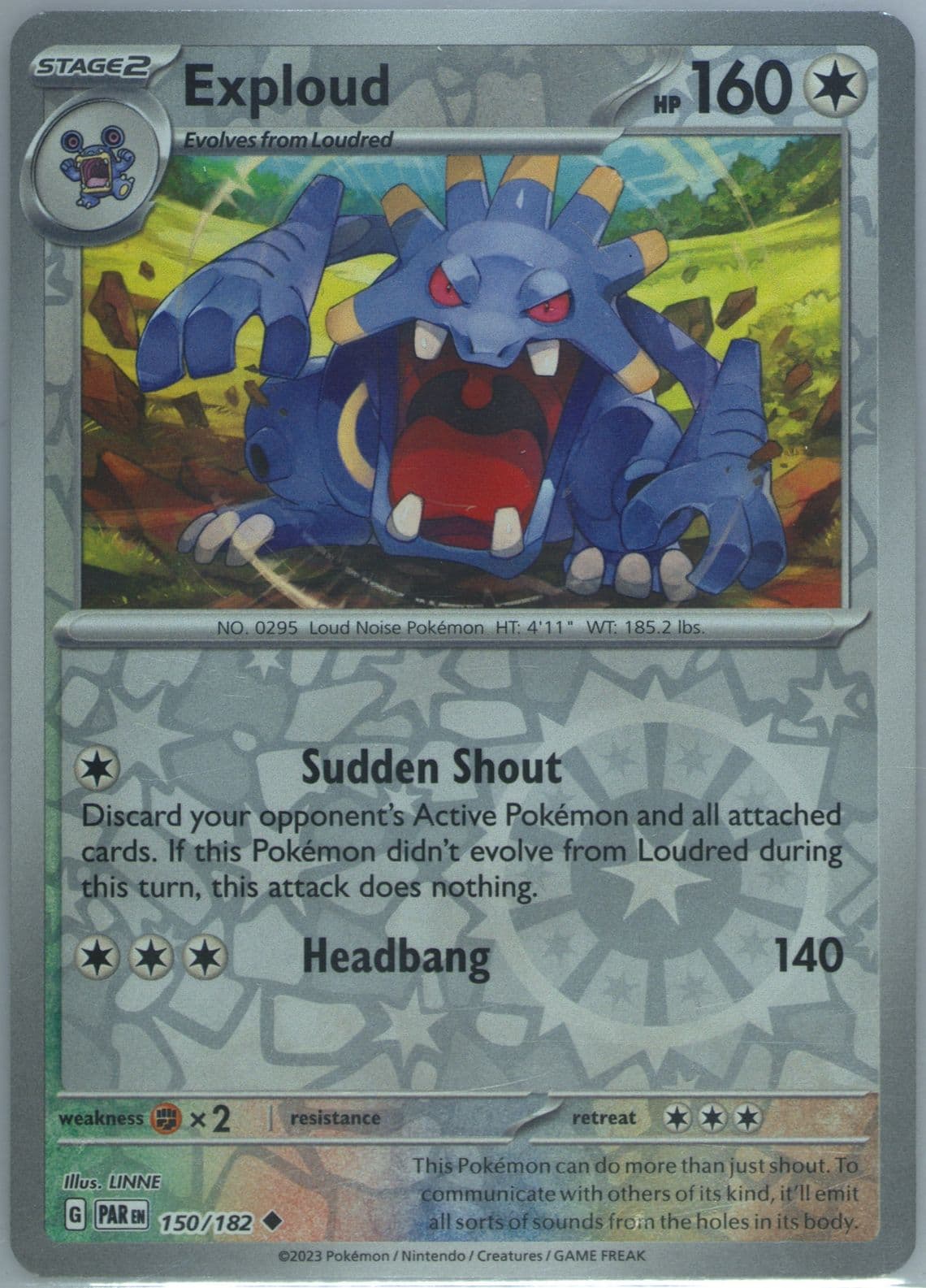 Exploud Reverse Holo (150) 2023 Pokemon Par EN-Paradox Rift