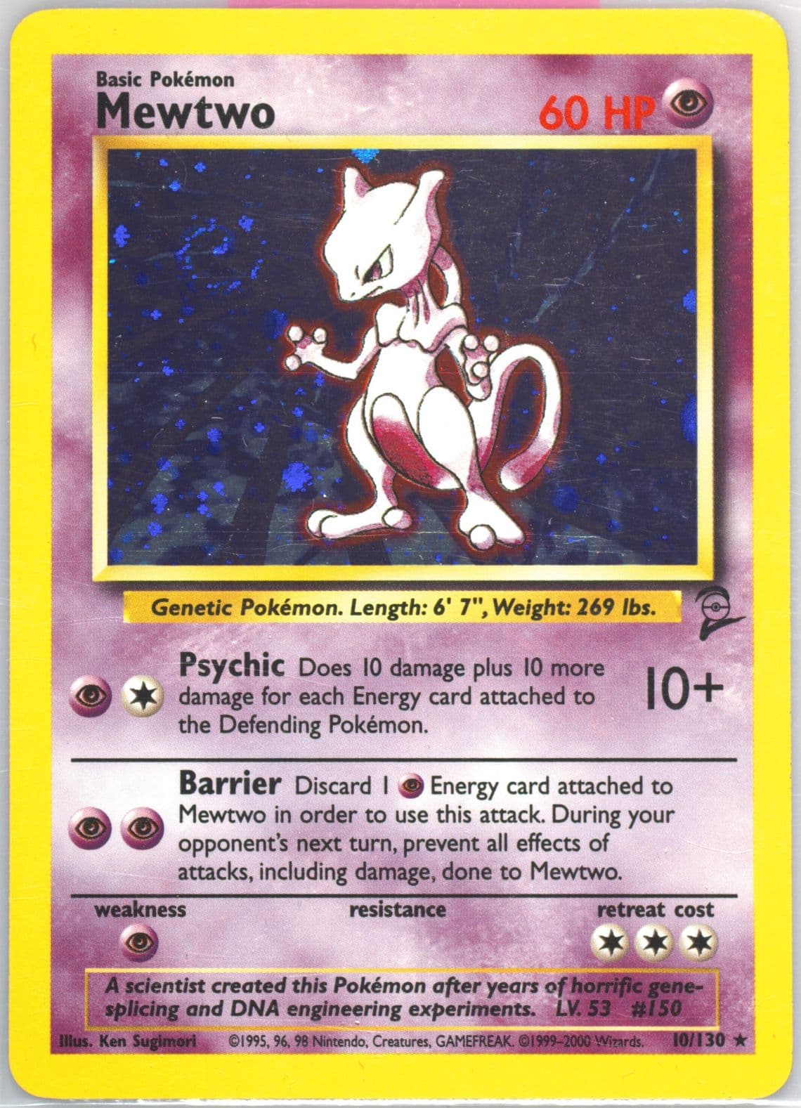 Mewtwo-Holo Inverted Back (10) 2000 Pokemon Game Base II