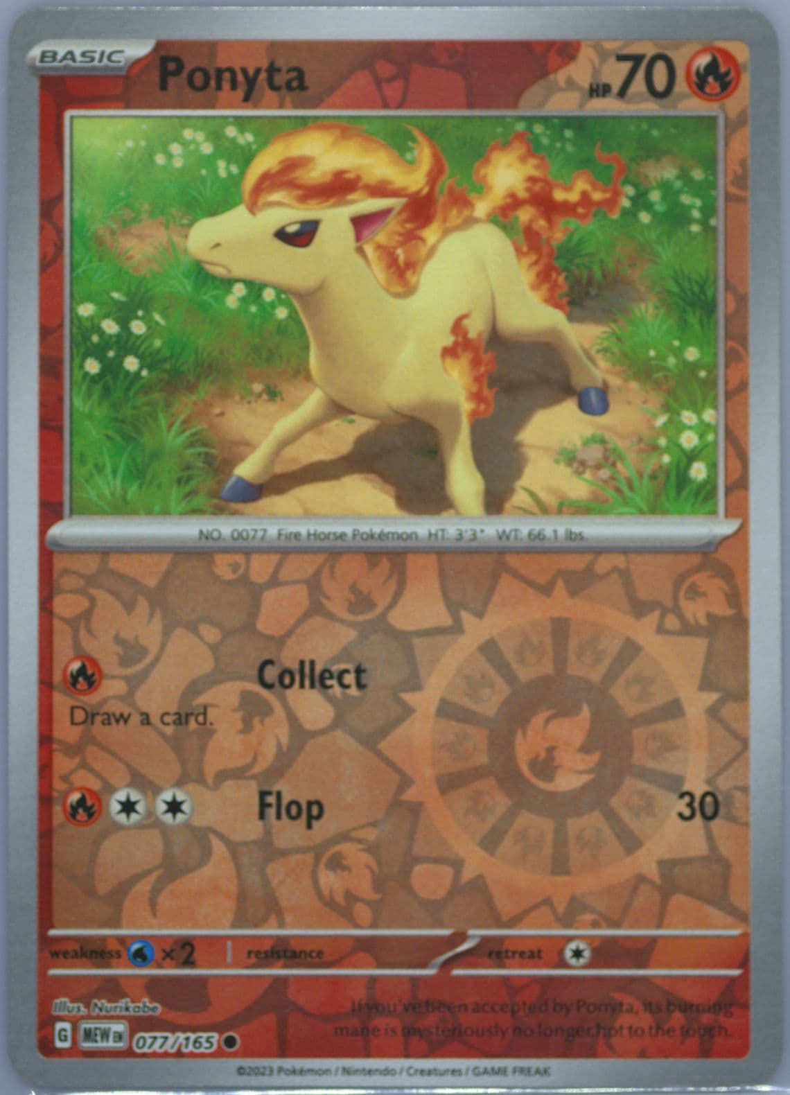 Ponyta Reverse Holo (077) 2023 Pokemon Mew EN-151