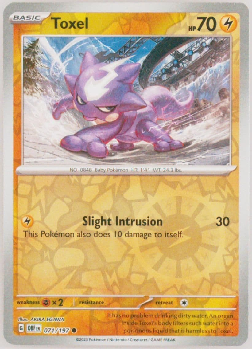 Toxel Reverse Holo (071) 2023 Pokemon Obf EN-Obsidian Flames